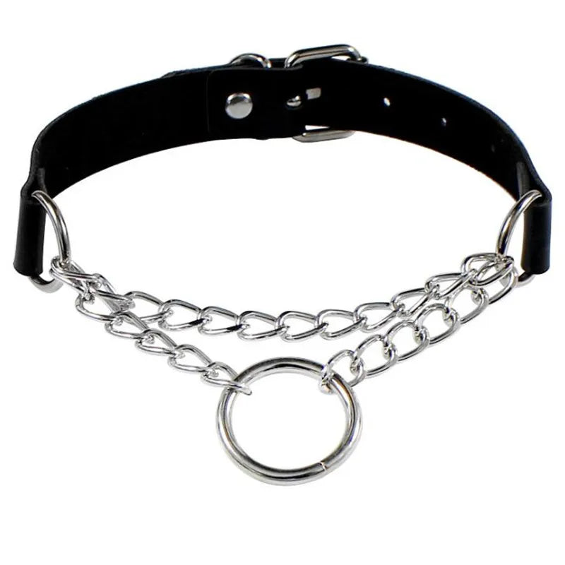 A bold chain choker with an industrial gothic aesthetic, perfect for adding a touch of punk, grunge, or alternative fashion to any outfit.