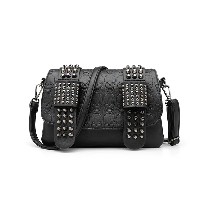 Gothic Skull Rivet Messenger Bag 🖤💀