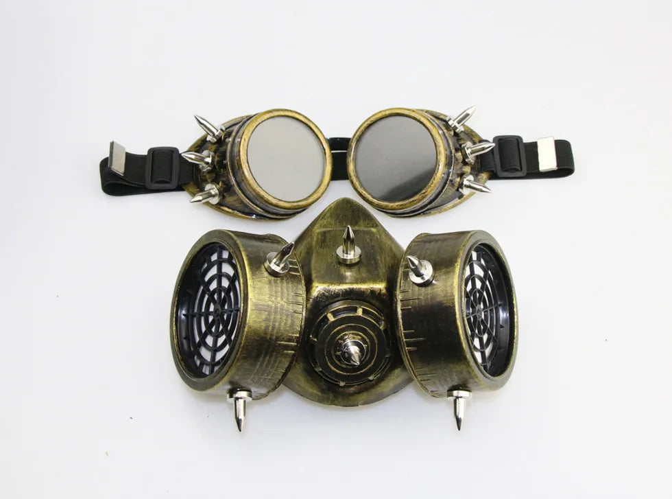 Steampunk Spiked Gas Mask & Goggles 🕶️🔥