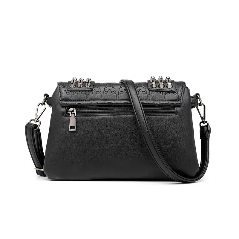 Gothic Skull Rivet Messenger Bag 🖤💀