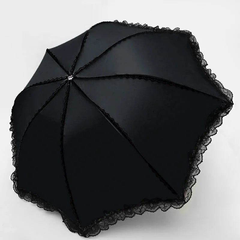 Vintage Gothic Lace Parasol – UV & Rain Protection ☔🖤