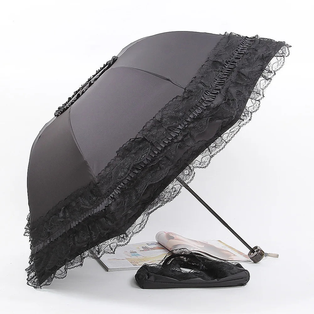 Gothic Elegance – Vintage Lace Parasol for Dark Romance 🔮☂️