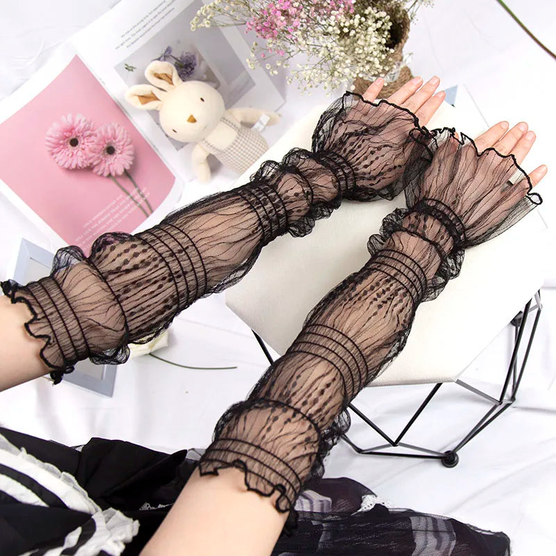 Gothic Lace Mesh Arm Sleeves 🖤✨