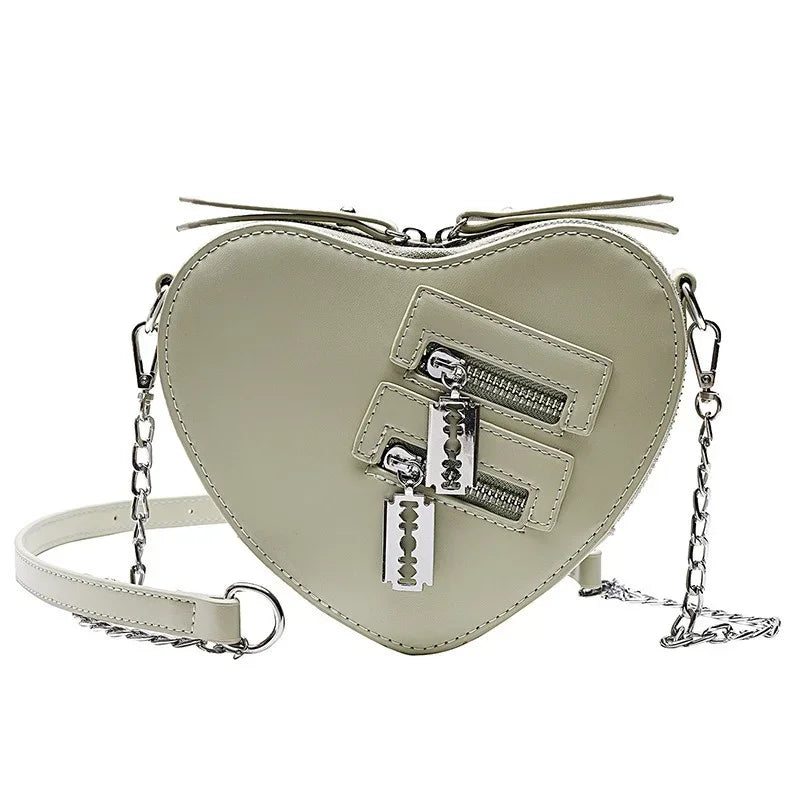 Gothic Heart Blade Zipper Chain Crossbody Bag 🖤🔪