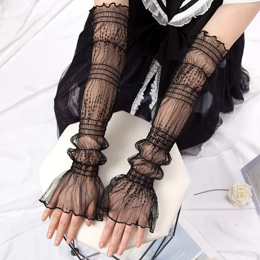 Gothic Lace Mesh Arm Sleeves 🖤✨