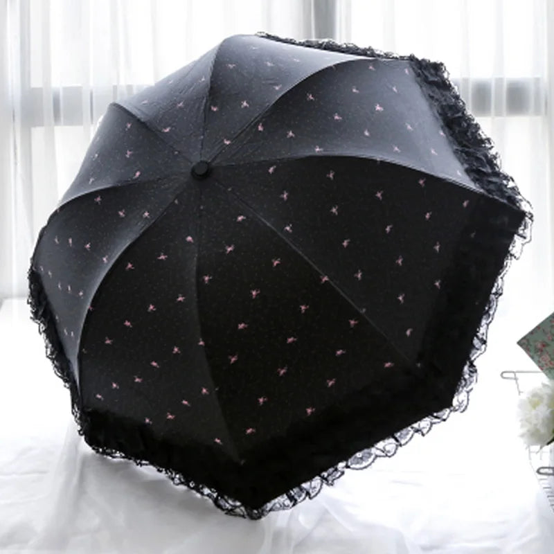 Vintage Gothic Lace Parasol – UV & Rain Protection ☔🖤