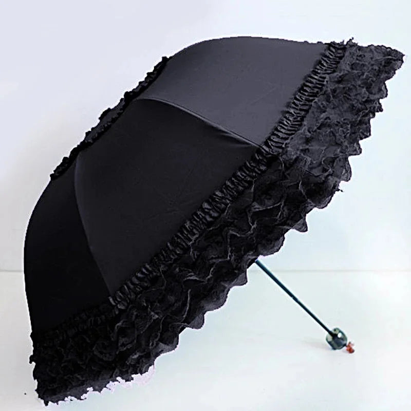 Vintage Gothic Lace Parasol – UV & Rain Protection ☔🖤