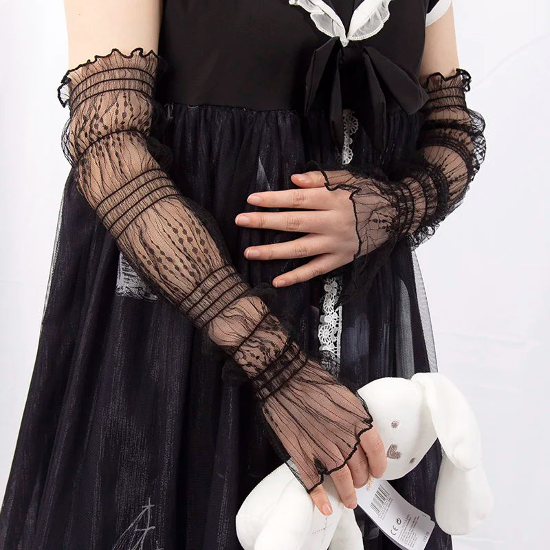 Gothic Lace Mesh Arm Sleeves 🖤✨