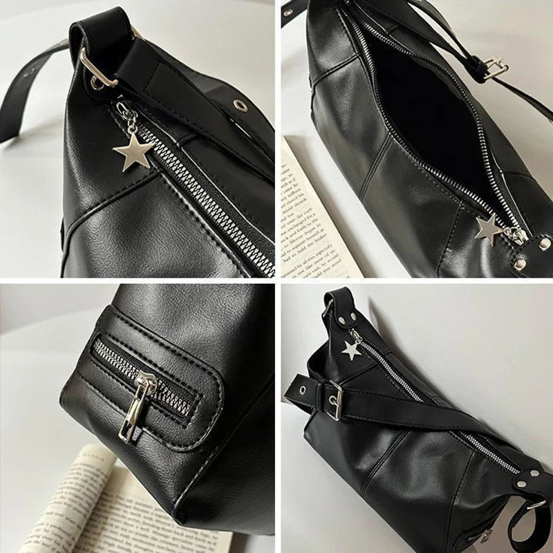 Y2K Gothic Star Shoulder Bag 🖤✨