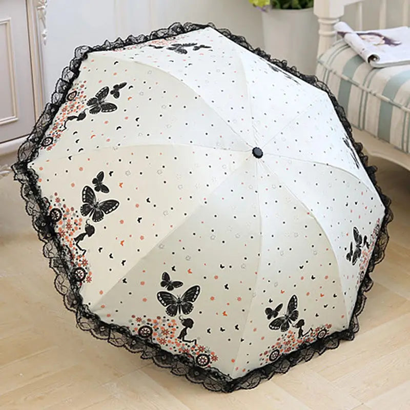 Vintage Gothic Lace Parasol – UV & Rain Protection ☔🖤