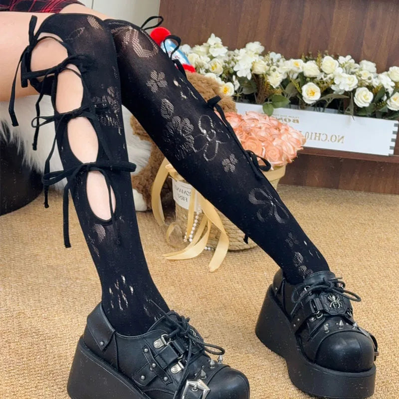 Ethereal Lace Strap Socks ✨🖤