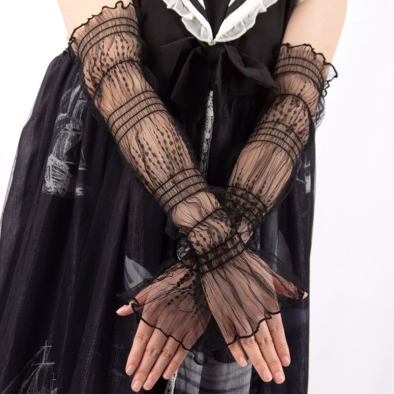 Gothic Lace Mesh Arm Sleeves 🖤✨