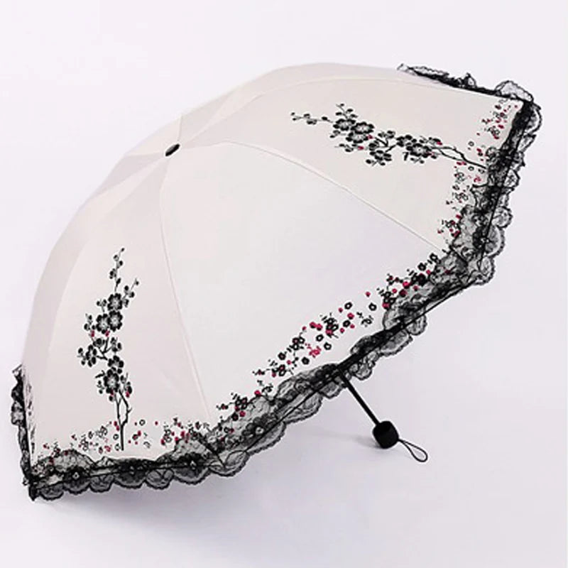 Vintage Gothic Lace Parasol – UV & Rain Protection ☔🖤